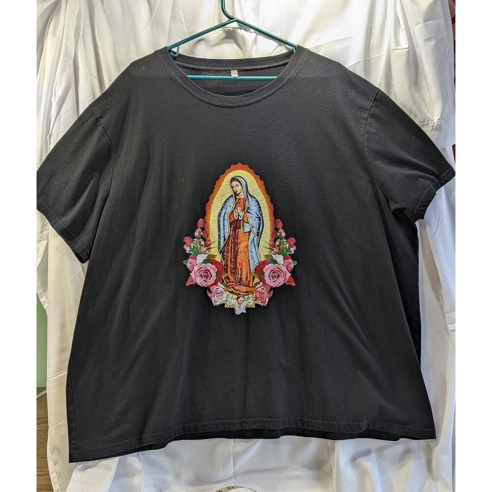 Virgin Mary of Guadalupe Unbranded Black T-Shirt Size 6X